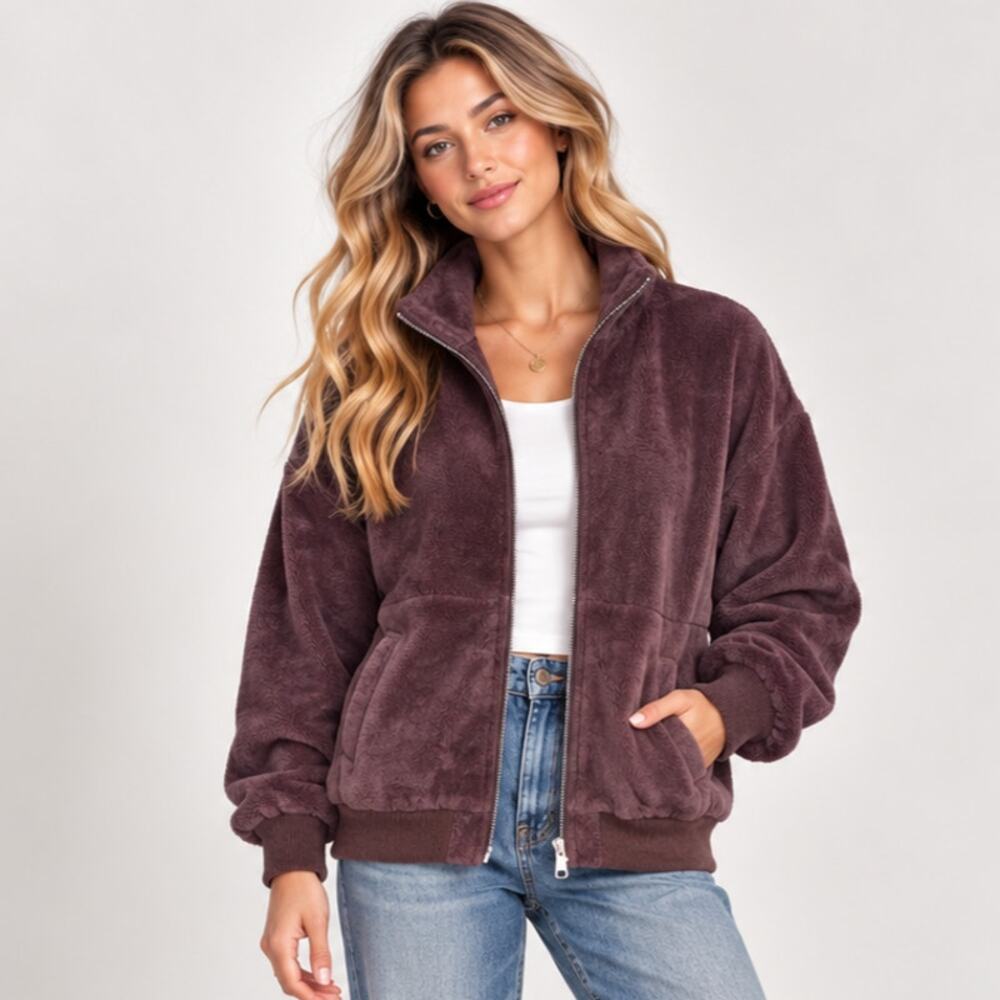 Pelle New York Milano 100% Genuine Leather Bomber Jacket Women's Size XL Retro